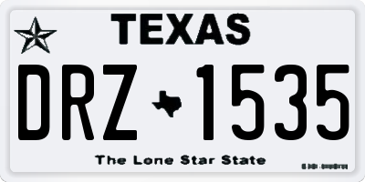 TX license plate DRZ1535