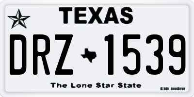TX license plate DRZ1539