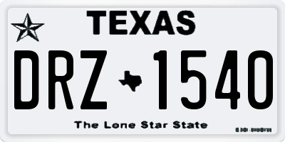 TX license plate DRZ1540