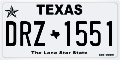 TX license plate DRZ1551
