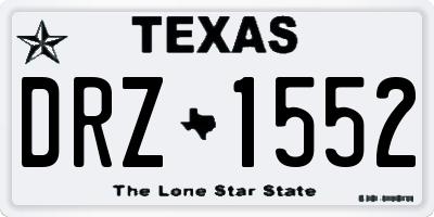 TX license plate DRZ1552