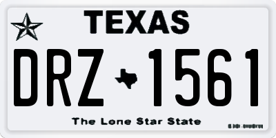 TX license plate DRZ1561