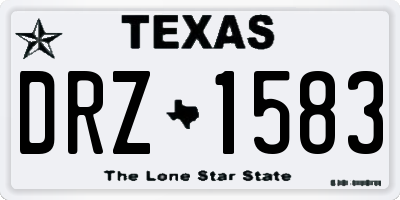 TX license plate DRZ1583