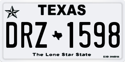 TX license plate DRZ1598