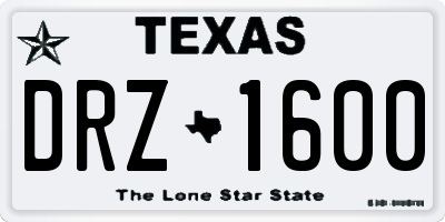 TX license plate DRZ1600