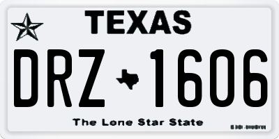 TX license plate DRZ1606