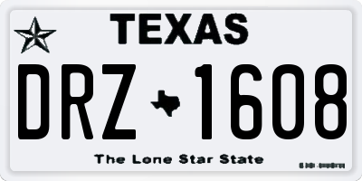 TX license plate DRZ1608