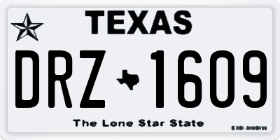 TX license plate DRZ1609