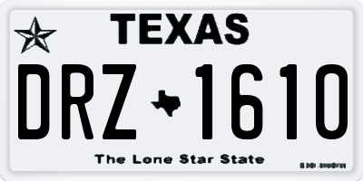 TX license plate DRZ1610