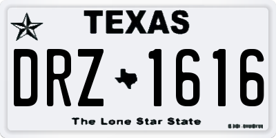 TX license plate DRZ1616
