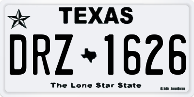 TX license plate DRZ1626