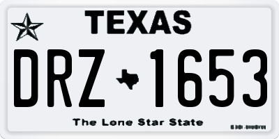 TX license plate DRZ1653