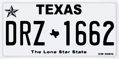 TX license plate DRZ1662
