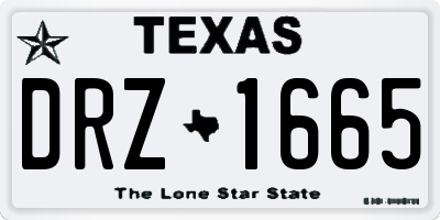 TX license plate DRZ1665