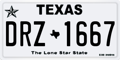 TX license plate DRZ1667