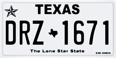 TX license plate DRZ1671