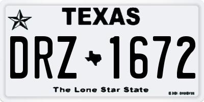TX license plate DRZ1672