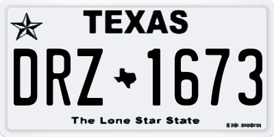 TX license plate DRZ1673
