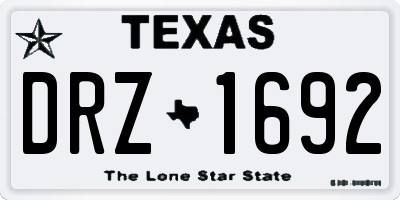 TX license plate DRZ1692