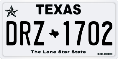 TX license plate DRZ1702
