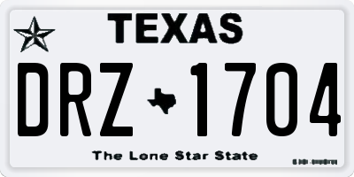 TX license plate DRZ1704