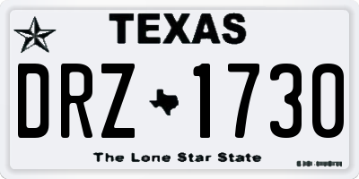 TX license plate DRZ1730