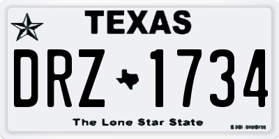 TX license plate DRZ1734