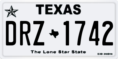 TX license plate DRZ1742