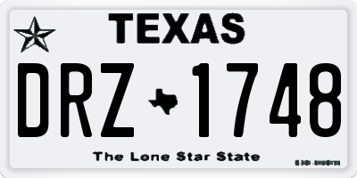 TX license plate DRZ1748