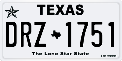 TX license plate DRZ1751