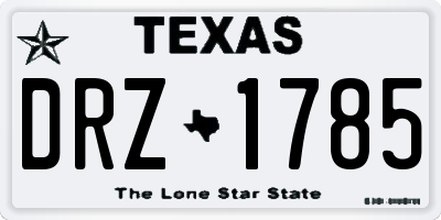 TX license plate DRZ1785