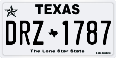 TX license plate DRZ1787