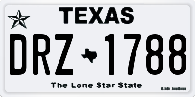 TX license plate DRZ1788