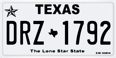 TX license plate DRZ1792