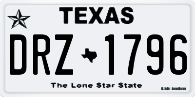 TX license plate DRZ1796