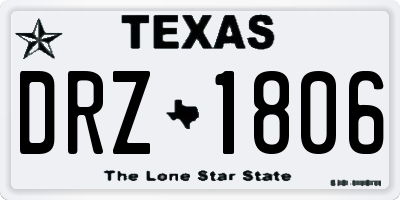 TX license plate DRZ1806