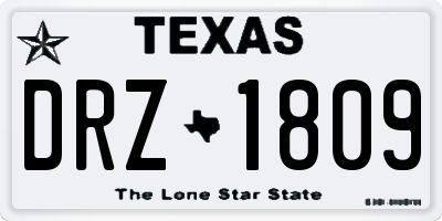 TX license plate DRZ1809