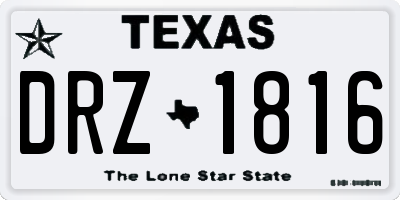 TX license plate DRZ1816