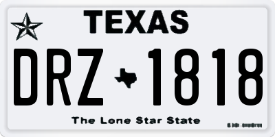 TX license plate DRZ1818