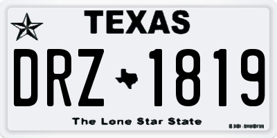 TX license plate DRZ1819