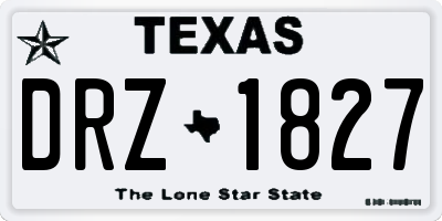 TX license plate DRZ1827