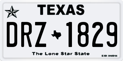 TX license plate DRZ1829
