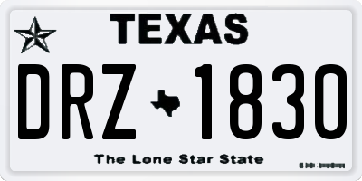 TX license plate DRZ1830