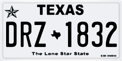 TX license plate DRZ1832