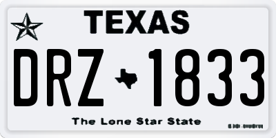 TX license plate DRZ1833