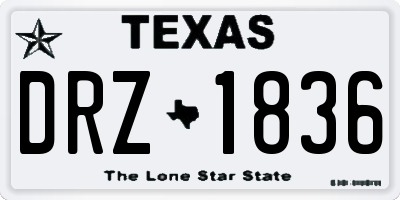 TX license plate DRZ1836