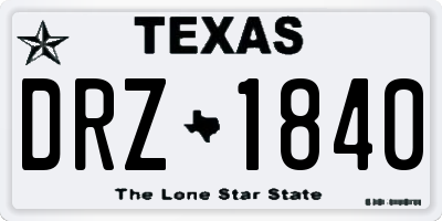 TX license plate DRZ1840