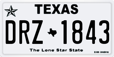TX license plate DRZ1843