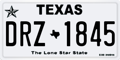 TX license plate DRZ1845