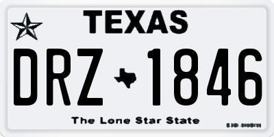 TX license plate DRZ1846